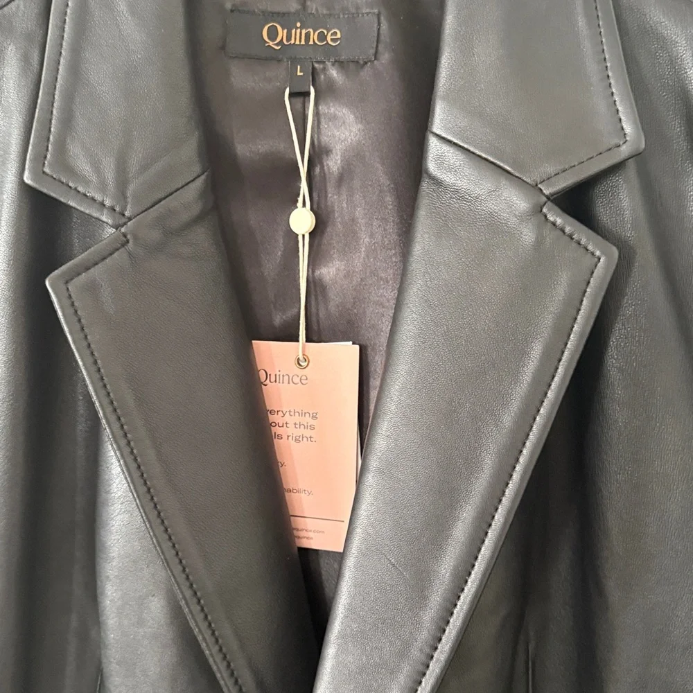 Quince Black Leather Blazer L 
NWT - Picture 2 of 5